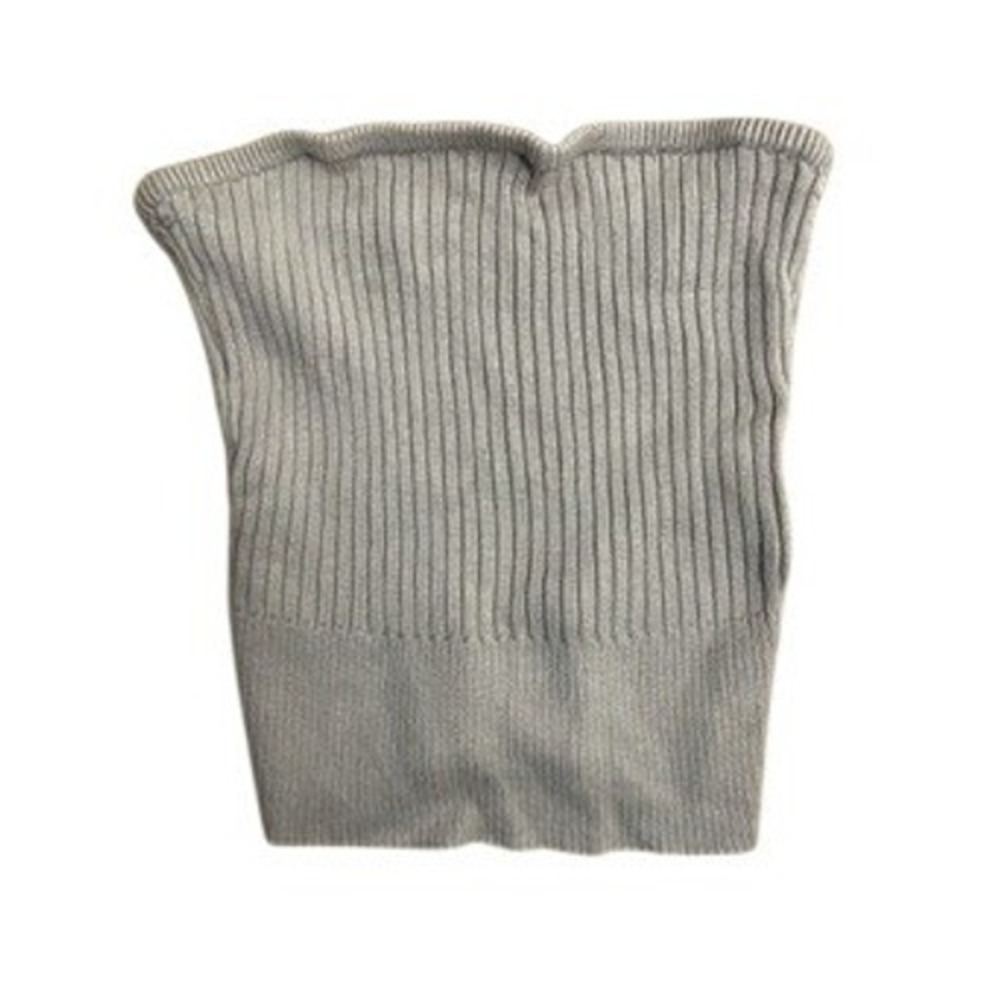 Abercrombie & Fitch Wm Sm Ribbed Knit Tube Top Grey Beige Bandeau Y2K 00s Preppy